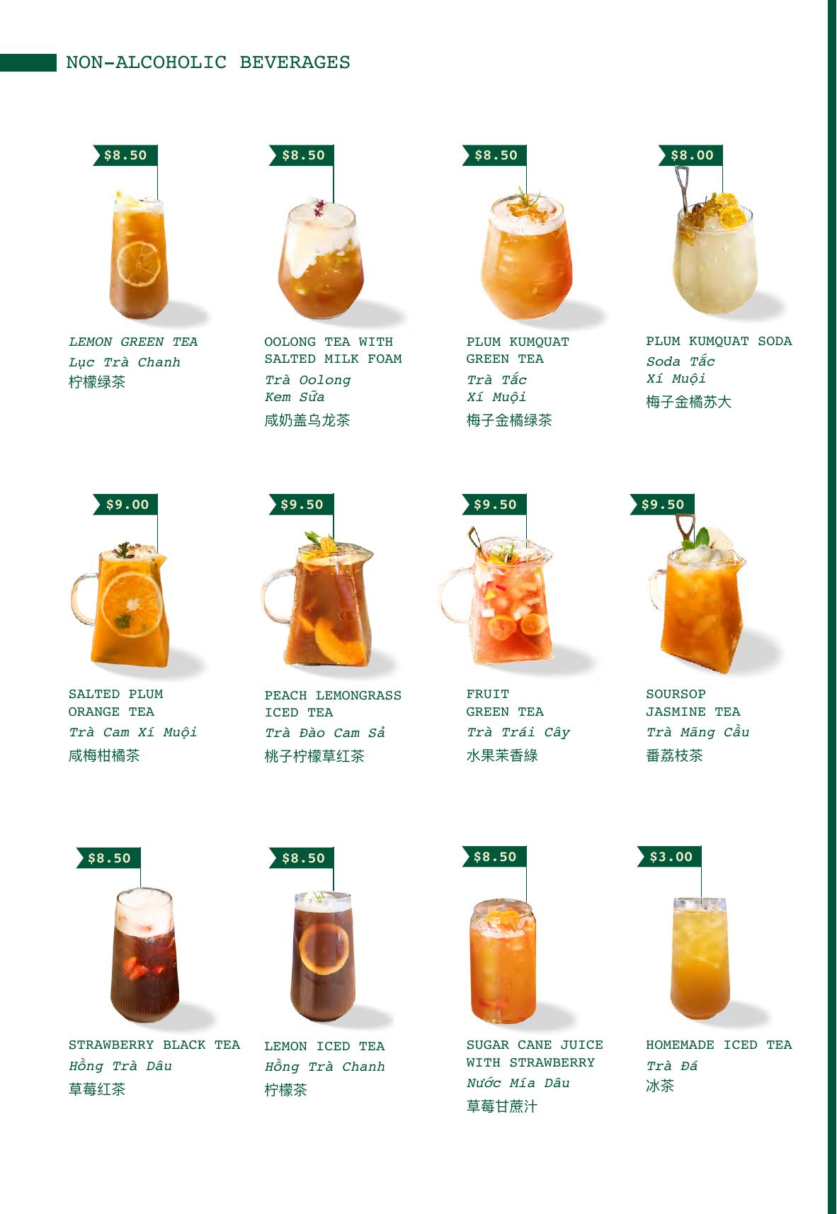 Menu page with photos